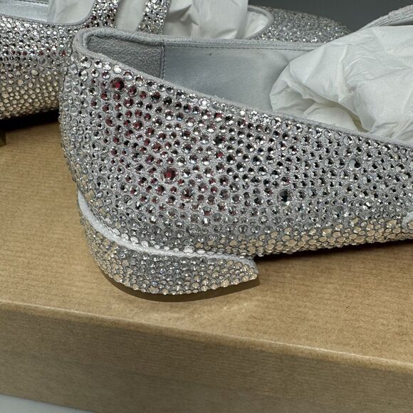 CHRISTIAN LOUBOUTIN MISS JANE STRASS CRYSTAL Flat Shoe Size EU 38.5/8.5 - Picture 11 of 16